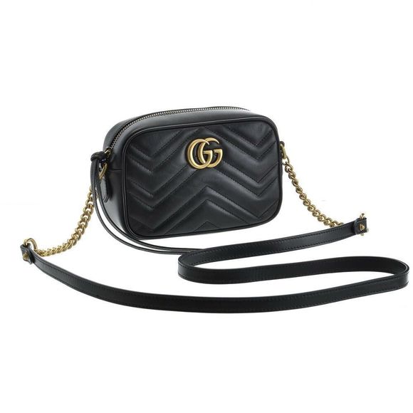 Gucci Marmont Nero Black GG Shoulder Bag